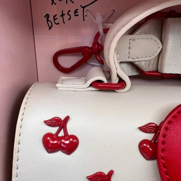 Betsey Johnson White and Red Cherry Mini Bag - Picture 3 of 5